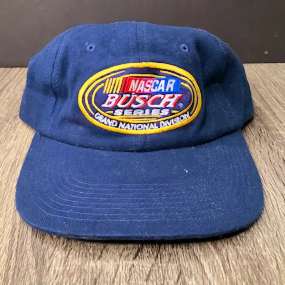 Vintage Nascar Racing Busch Grand National Division Series Strapback Hat Navy